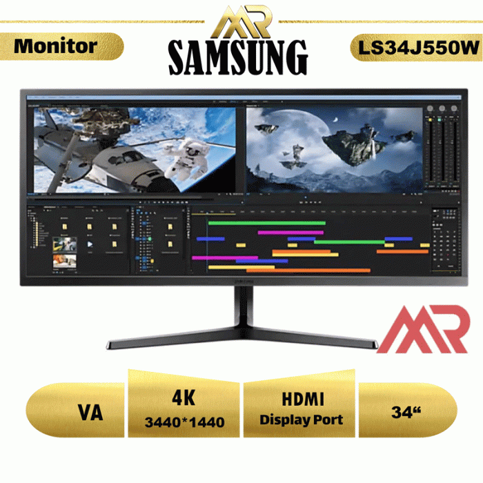 مانیتور استوک LS34J550W سامسونگ سایز 34 اینچ